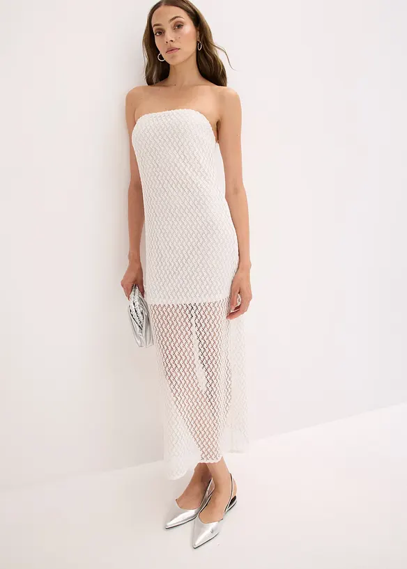 Off shoulder jurk met kant, bonprix