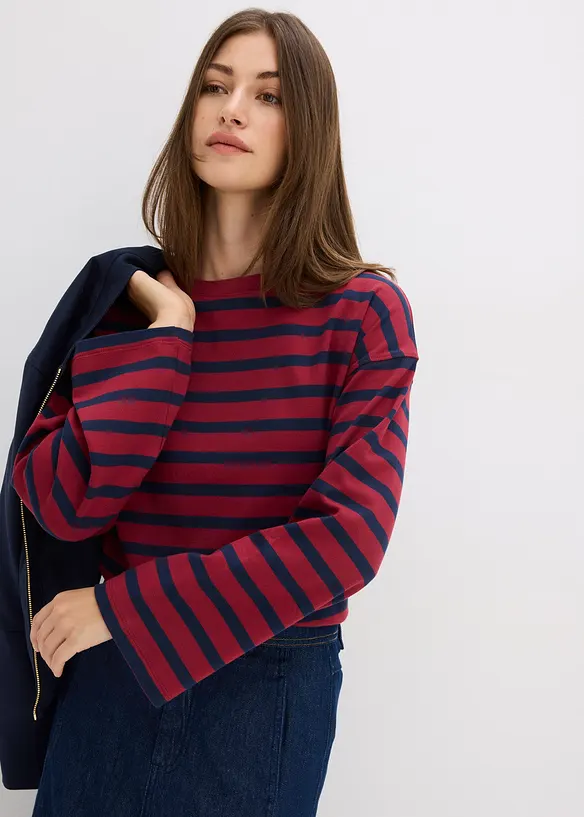 Gestreept shirt van puur biologisch katoen, bonprix