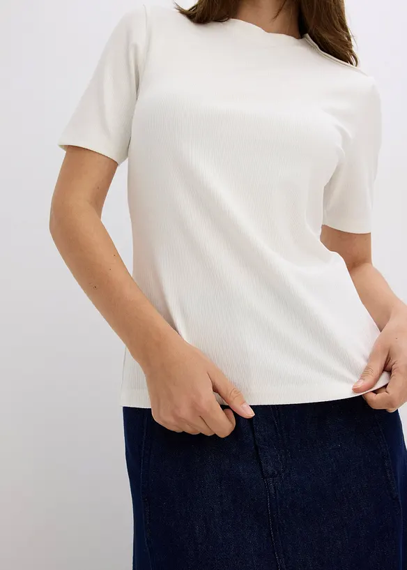 Geribd shirt van een zachte viscosemix, bonprix