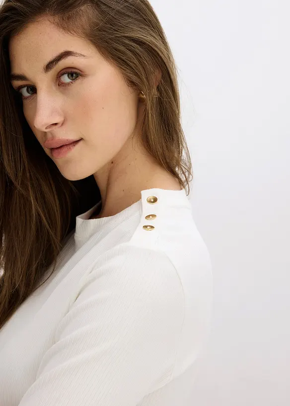 Geribd shirt van een zachte viscosemix, bonprix