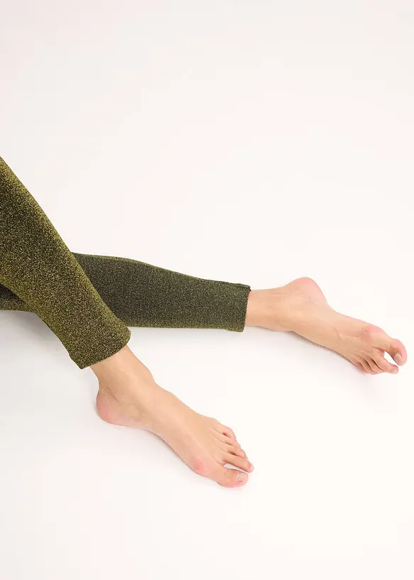 Thermo legging van glittergaren, bonprix