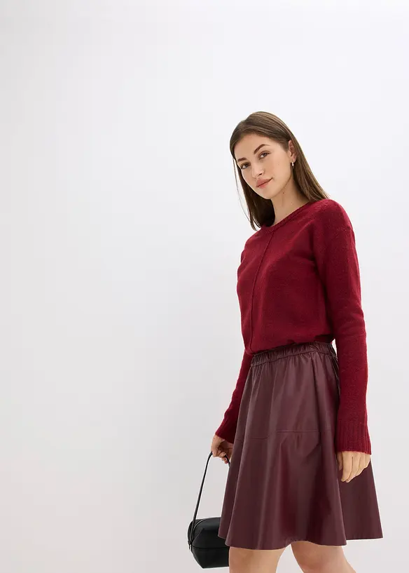 Korte imitatieleren rok, bonprix