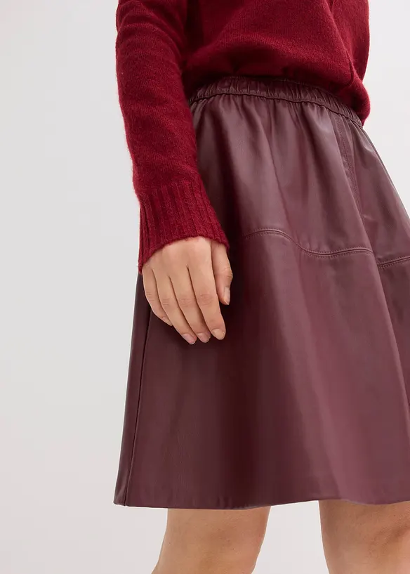 Korte imitatieleren rok, bonprix