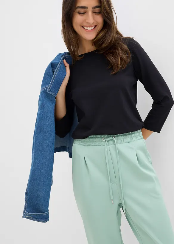 Chino broek van scuba, bonprix