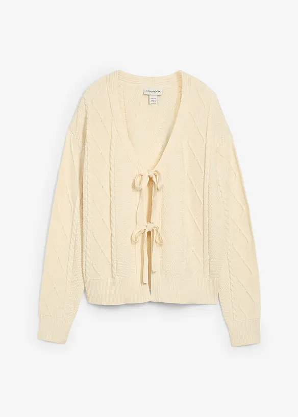 Gebreid vest met strikken, bonprix