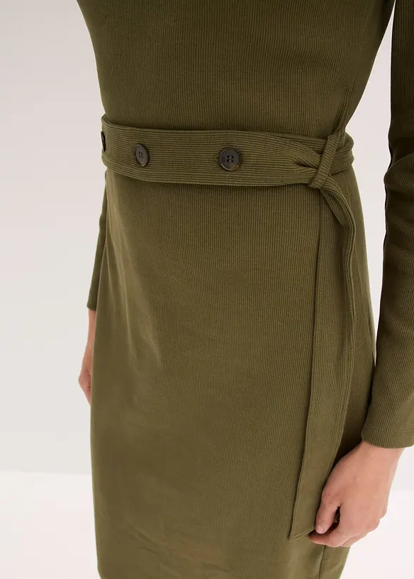 Midi jurk van een elastische katoenmix, bonprix