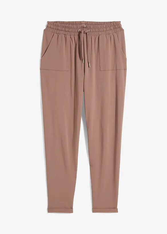Comfortabele jersey broek met strikkoordjes, bonprix