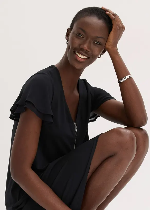 Shirtjurk met chiffon mouwen, bonprix