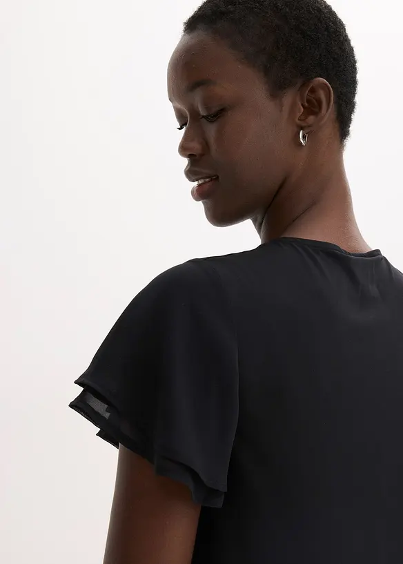 Shirtjurk met chiffon mouwen, bonprix