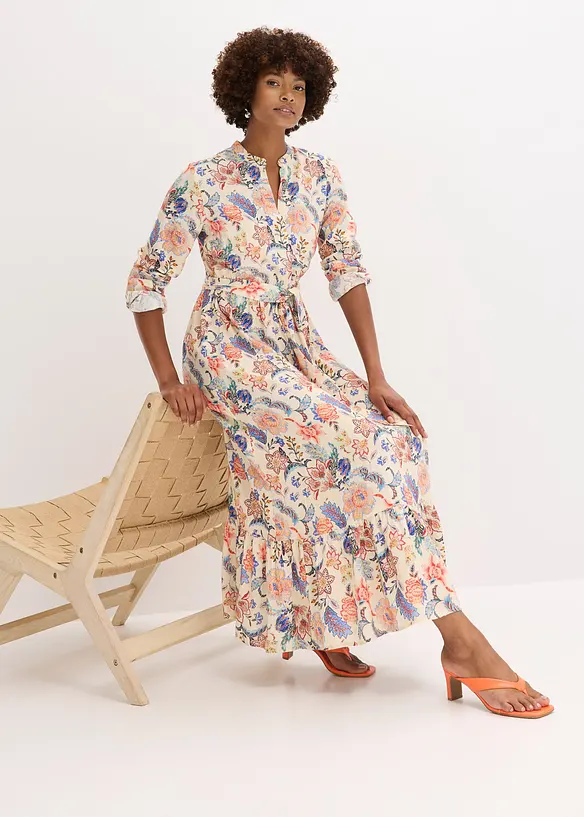 Maxi jurk met een bloemenprint, bonprix
