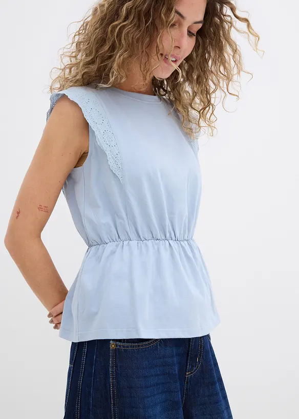 Shirt met broderie anglaise, bonprix