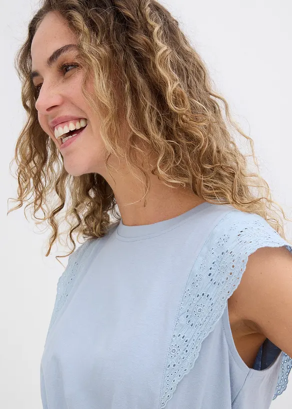 Shirt met broderie anglaise, bonprix