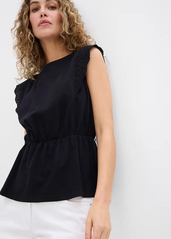 Shirt met broderie anglaise, bonprix