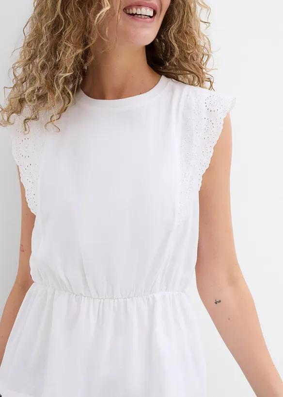 Shirt met broderie anglaise, bonprix