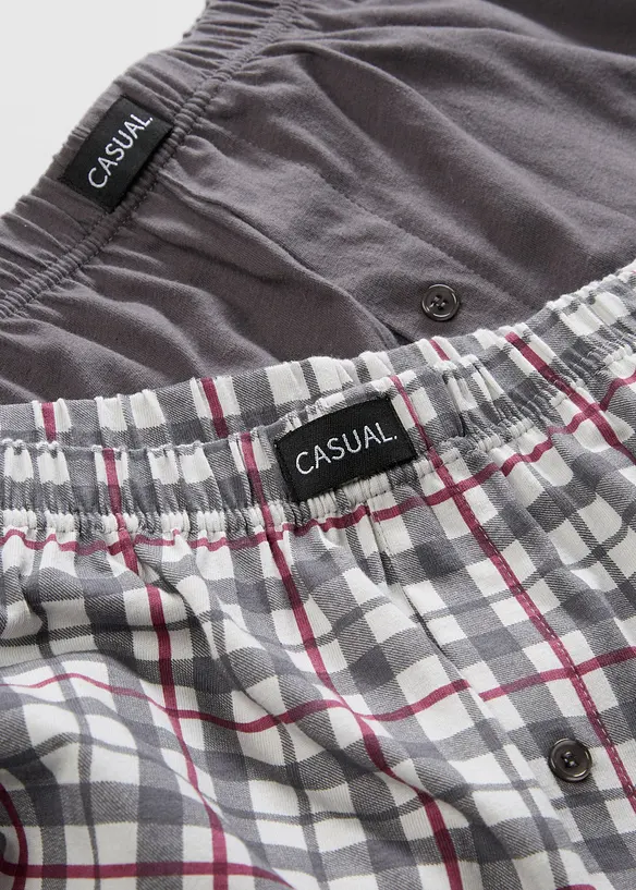 Losse jersey boxers (set van 3) geruit, bonprix