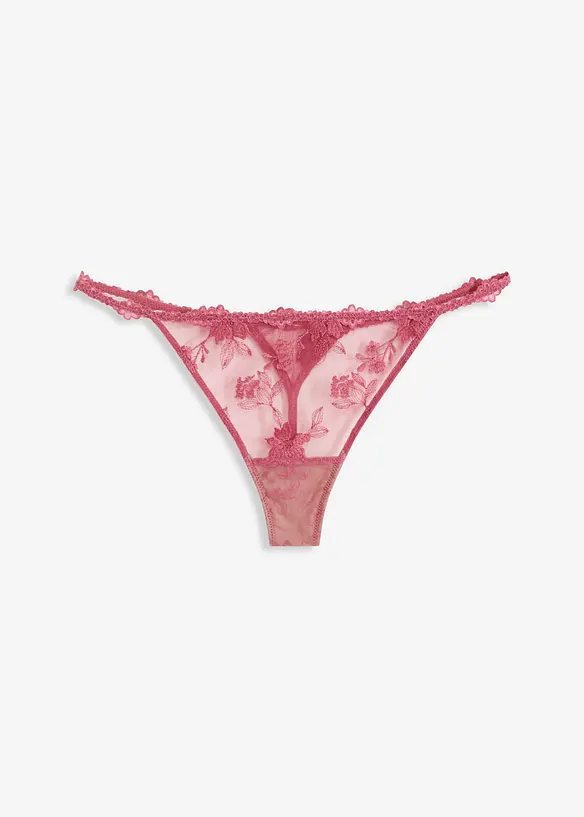 Tanga string met bloemenkant, bonprix
