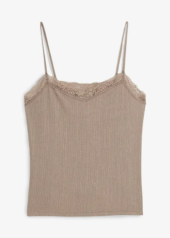 Top met spaghettibandjes van licht crêpe, bonprix