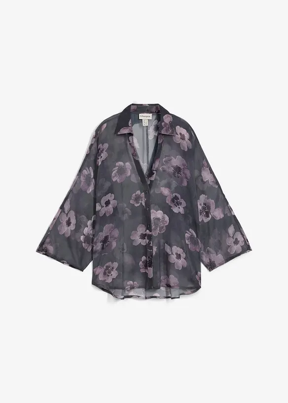 Oversized blouse van luchtige chiffon, bonprix