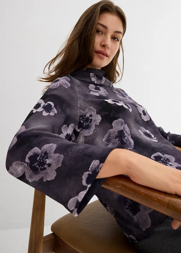 Blouse van gestructureerde crêpe, bonprix