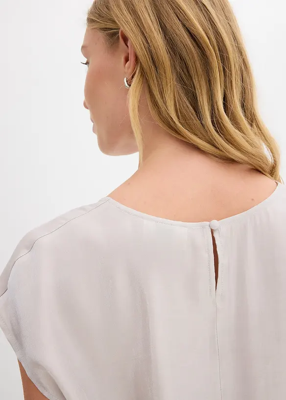 Blouse van satijn met korte mouwen, bonprix