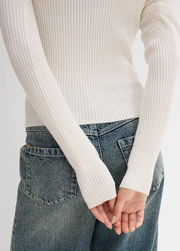 Geribd shirt in een zachte viscosemix, bonprix