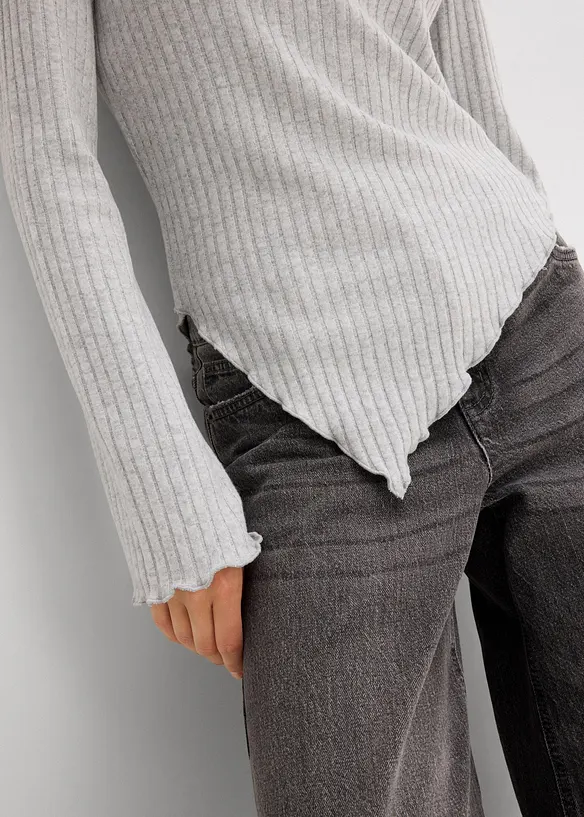 Geribd shirt in een zachte viscosemix, bonprix