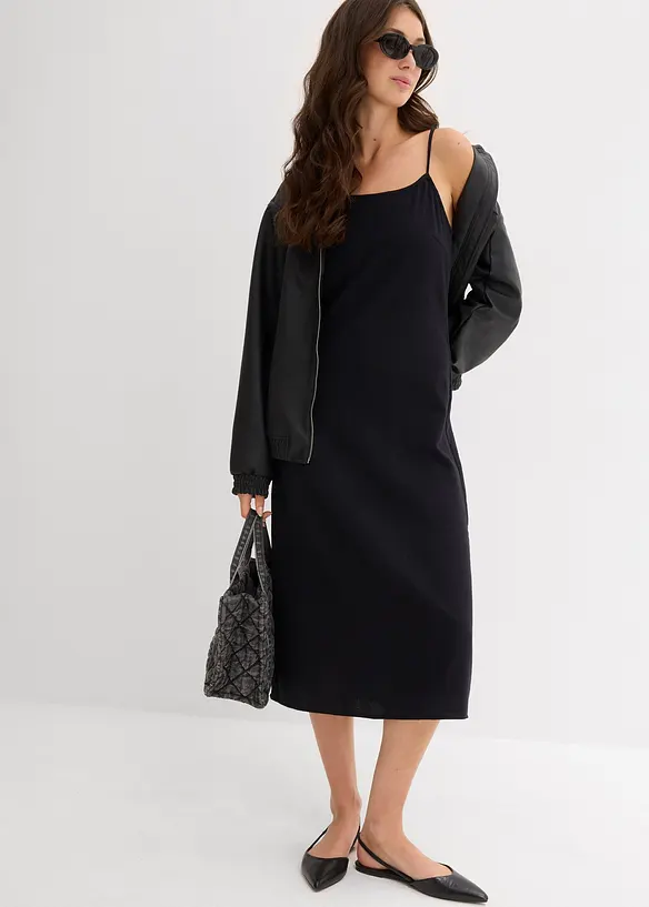 Flanellen jurk met bandjes van puur katoen, bonprix