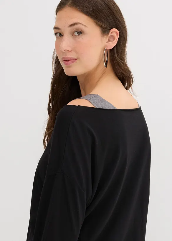 Top en longsleeve  van jersey (2-dlg. set), bonprix