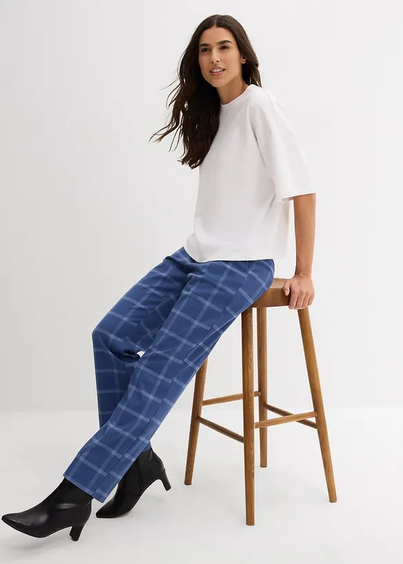 Geruite chino broek, bonprix