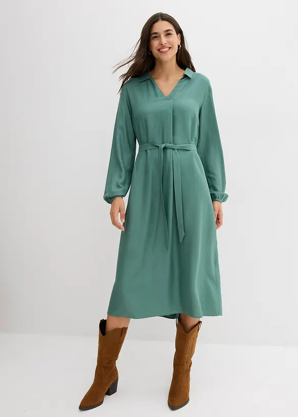 Midi jurk van soepele viscose, bonprix