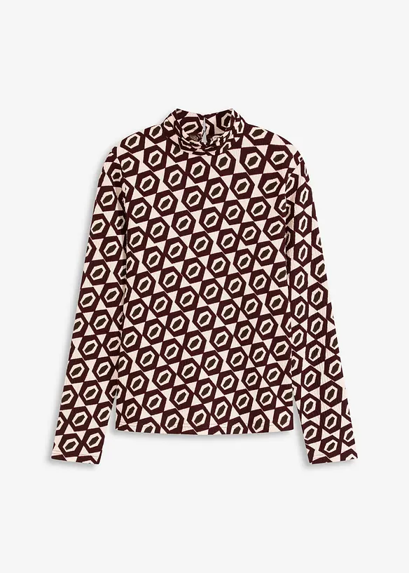 Shirt met opstaande kraag en structuur, bonprix