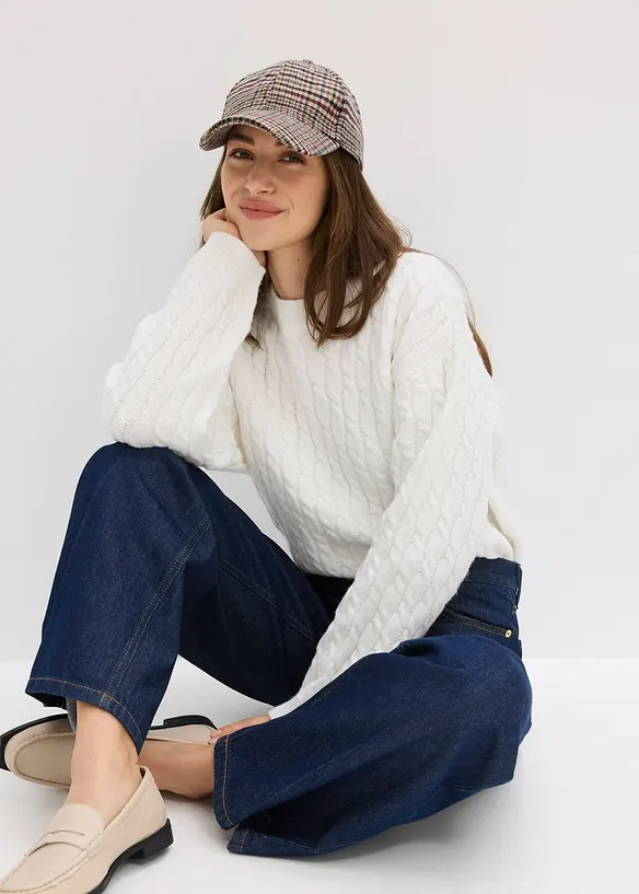 Wide leg jeans mid waist, bonprix