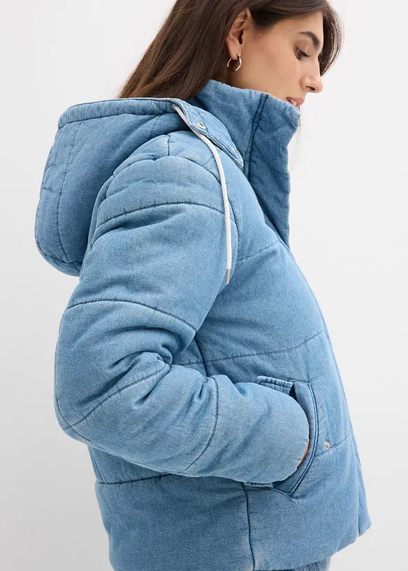 Gewatteerde jas van denim, bonprix