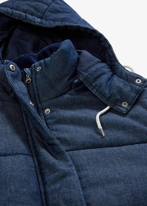 Gewatteerde jas van denim, bonprix