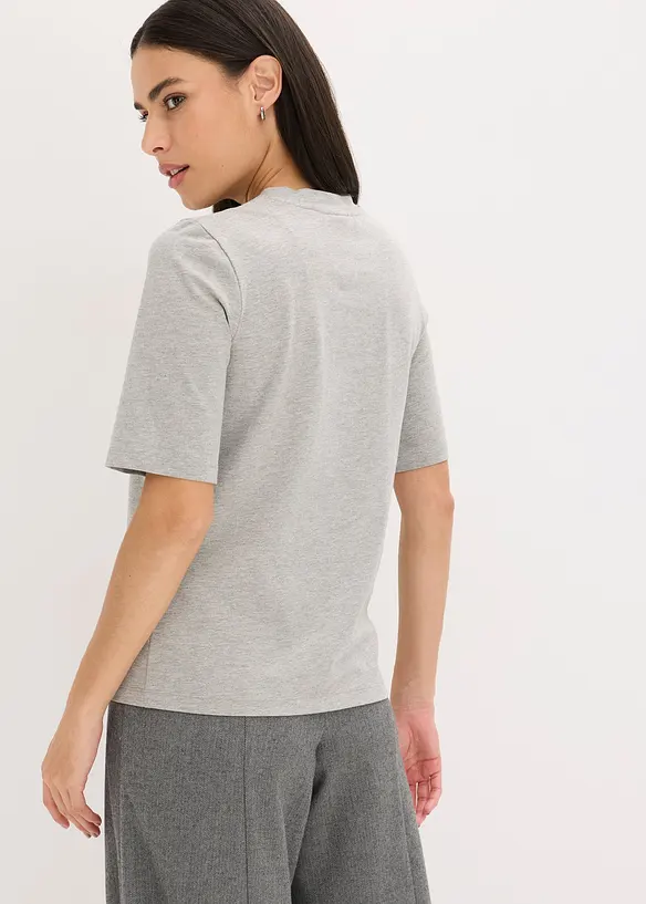 Shirt met halflange mouwen, pailletten en print, bonprix
