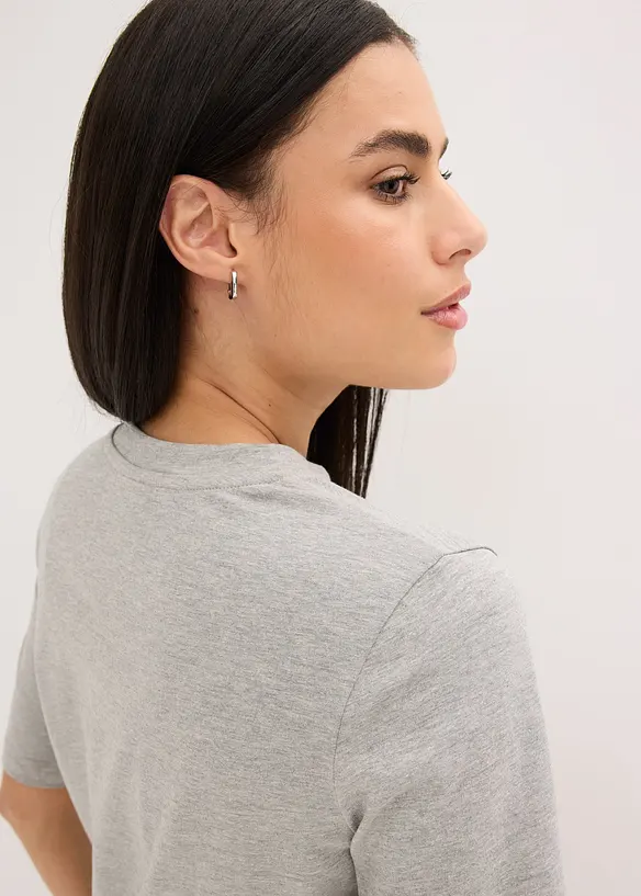 Shirt met halflange mouwen, pailletten en print, bonprix