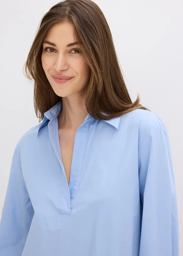 Blouse met strik van katoen, bonprix