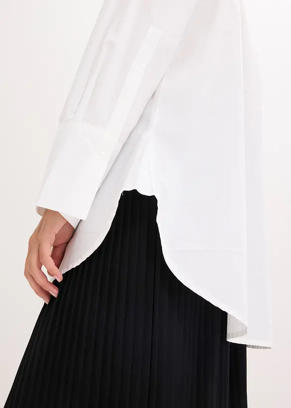 Blouse met strik van katoen, bonprix