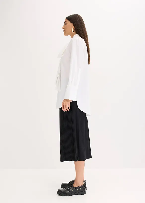 Blouse met strik van katoen, bonprix