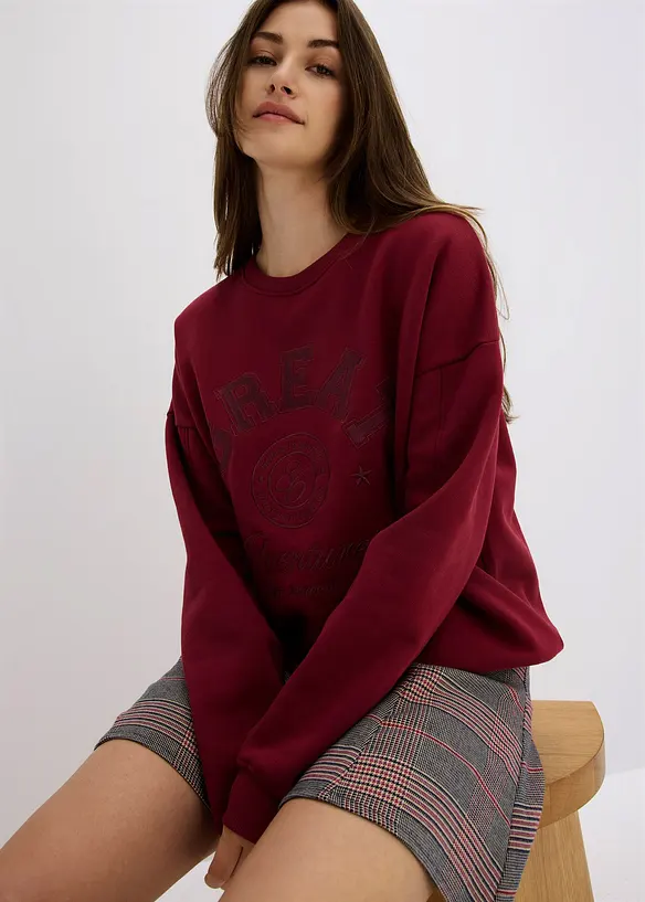 Oversized sweater van puur katoen, bonprix