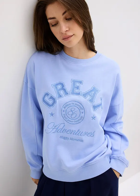 Oversized sweater van puur katoen, bonprix