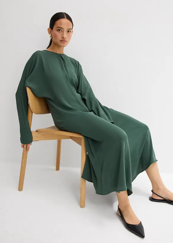Gedrapeerde midi jurk, bonprix