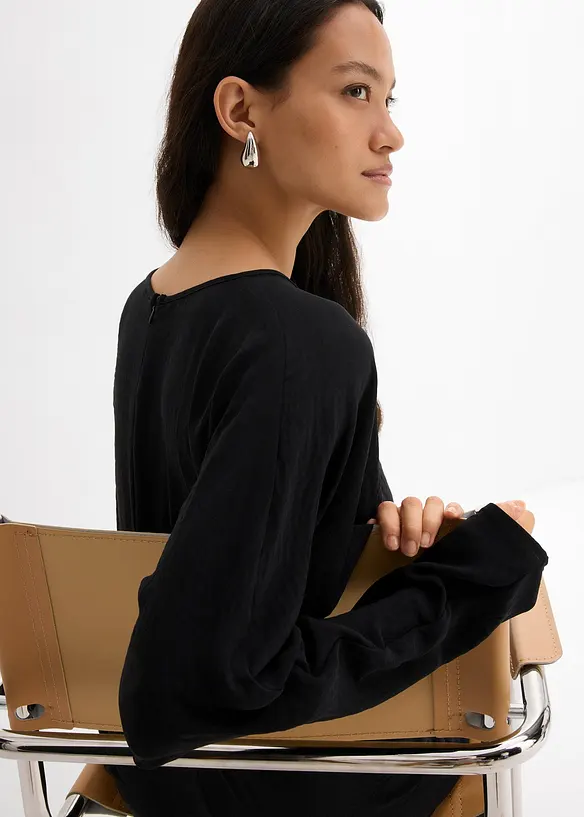 Gedrapeerde midi jurk, bonprix