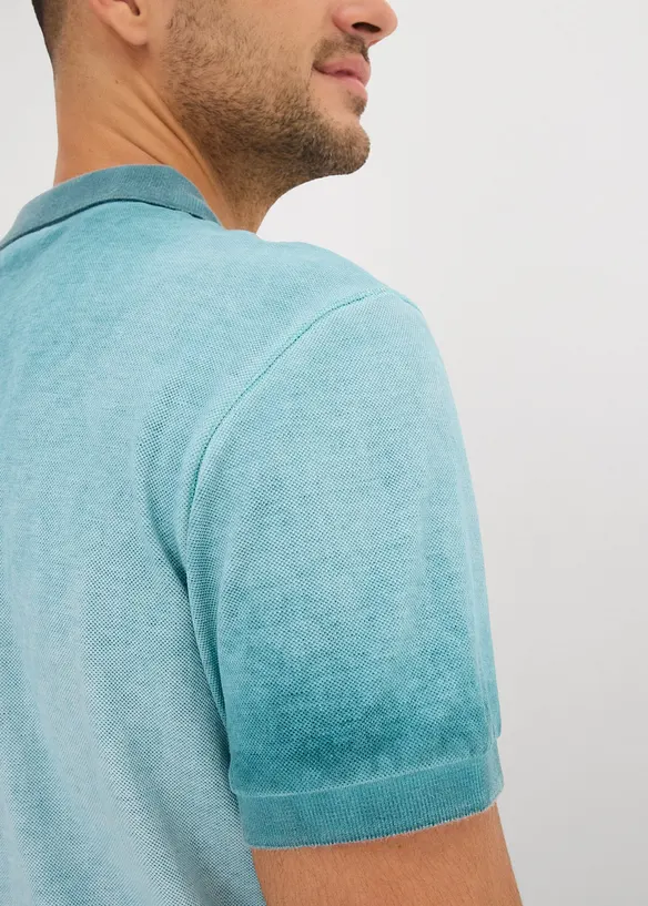 Piqué poloshirt in washed out used look, bonprix
