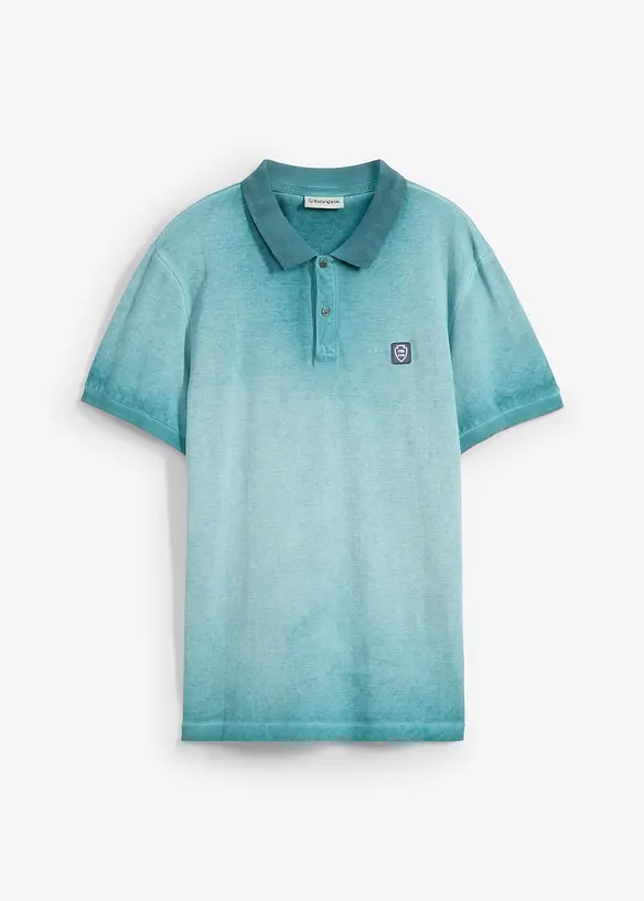 Piqué poloshirt in washed out used look, bonprix