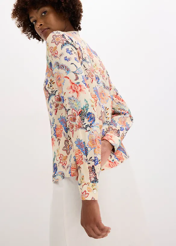 Blouse met een bloemmotief, bonprix