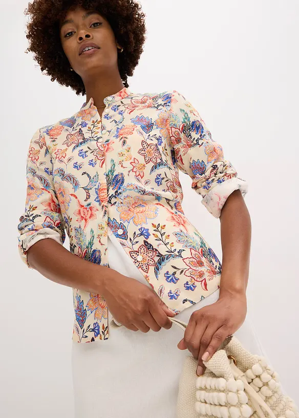 Blouse met een bloemmotief, bonprix