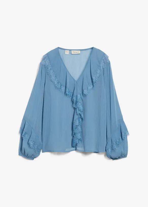Chiffon blouse met volants, bonprix