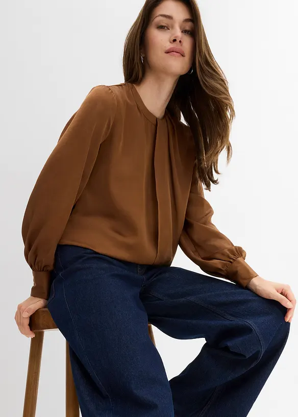 Blouse van elegant satijn, bonprix