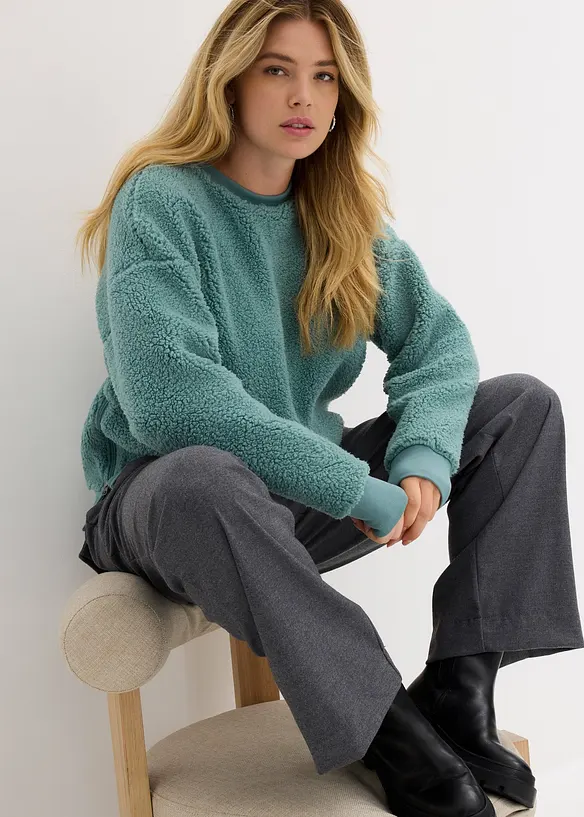 Fleece trui van teddy, bonprix